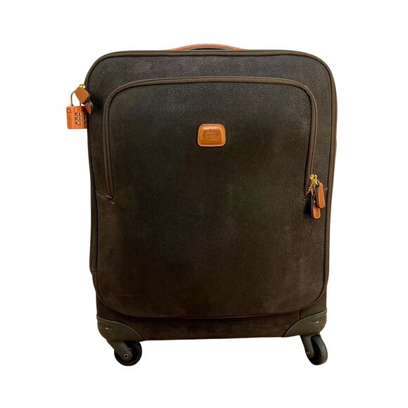 Bric's Firenze Spinner 21" Luggage Olive Green Carry on Suitcase - Picture 1 of 14
